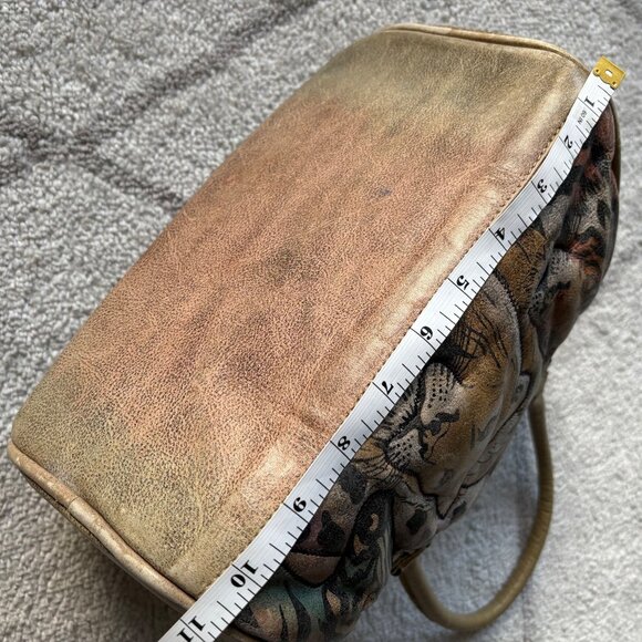 Vintage Hand-Painted Leather Satchel Safari Animals Emily Ann of Boca Raton - Picture 8 of 10
